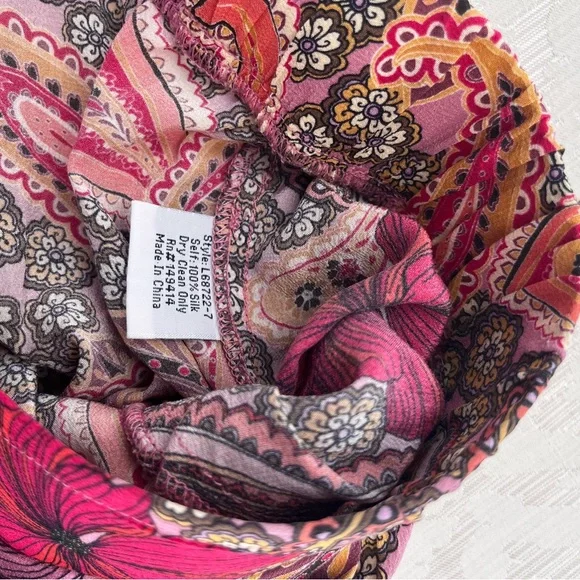 Johnny Was Silk Lioness Easy Pull on Pants Elastic Waist Size XL - Picture 5 of 10